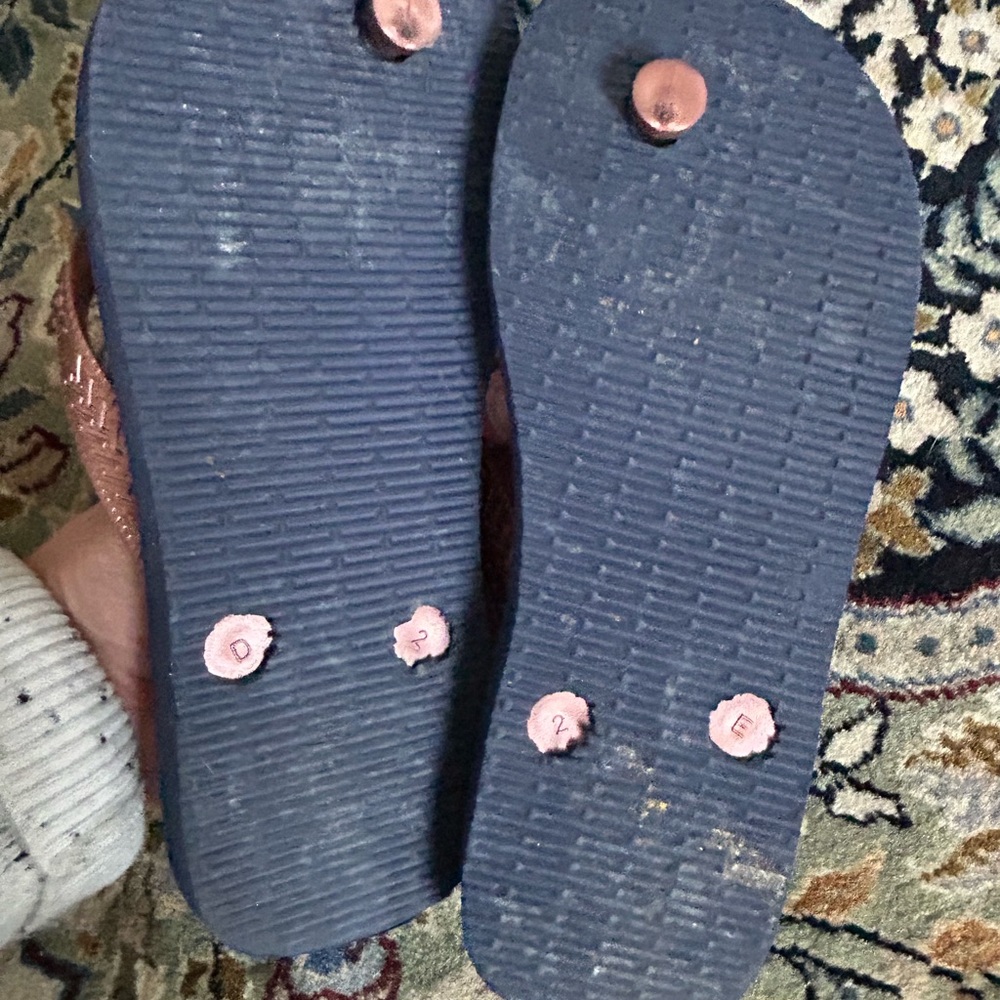 Havaianas Floral Flip Flops with Bronze Straps - Picture 3 of 3
